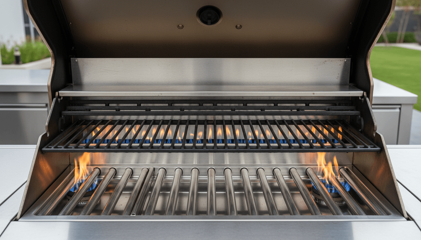 Calm, even blue flames from clean gas burner tubes